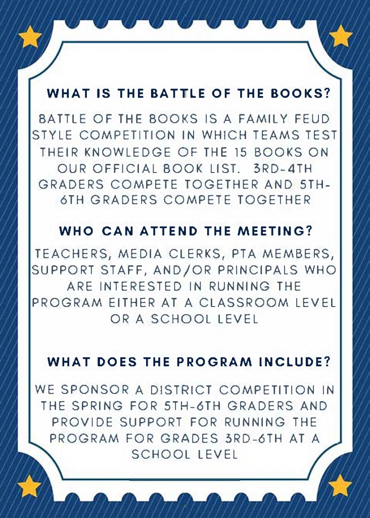 2017-2018 Battle of the Books Informational Meeting - 2