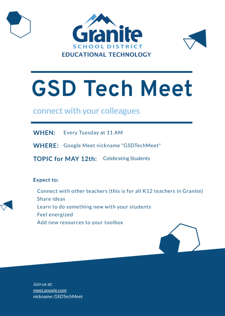 Flyer for the GSD Tech Meet on 5/12/2020