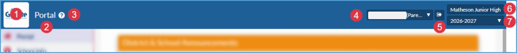 Focus parent portal top menu navigation