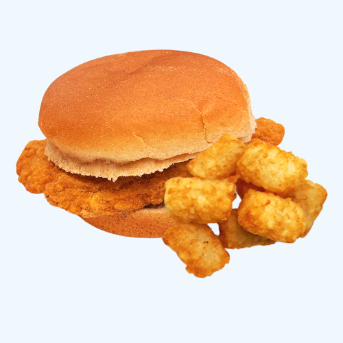 Chicken Sandwich with Tater Tots