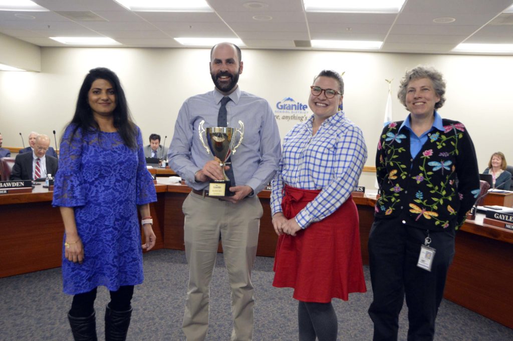 Driggs Elementary teachers holding MGP cup