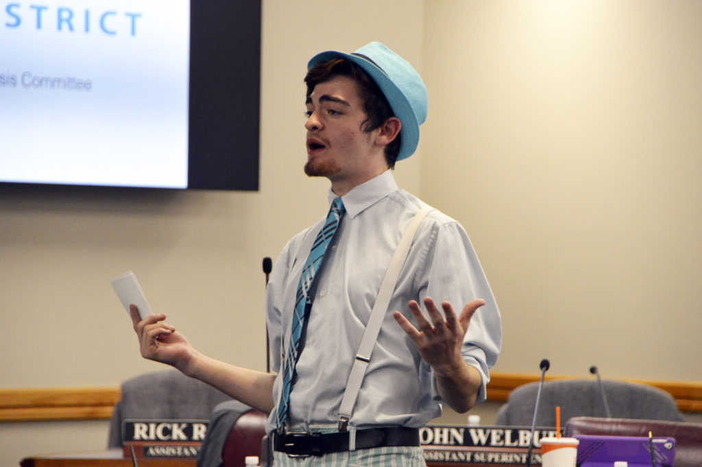 Cottonwood High student performs at board meeting