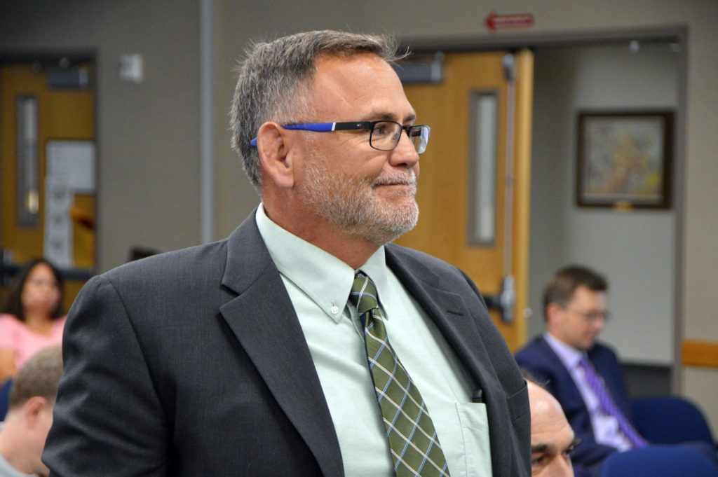 Dave Vande Veegaete at board meeting