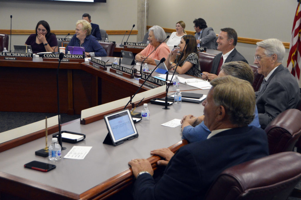 Board members at board meeting
