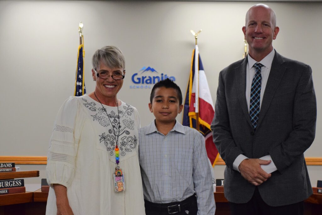 Hector Lara recognition with superintendent photo