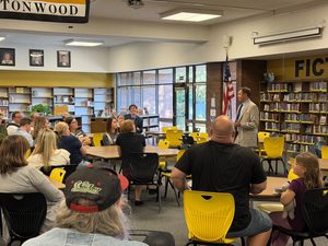 group of attendees at a superintendent town hall.